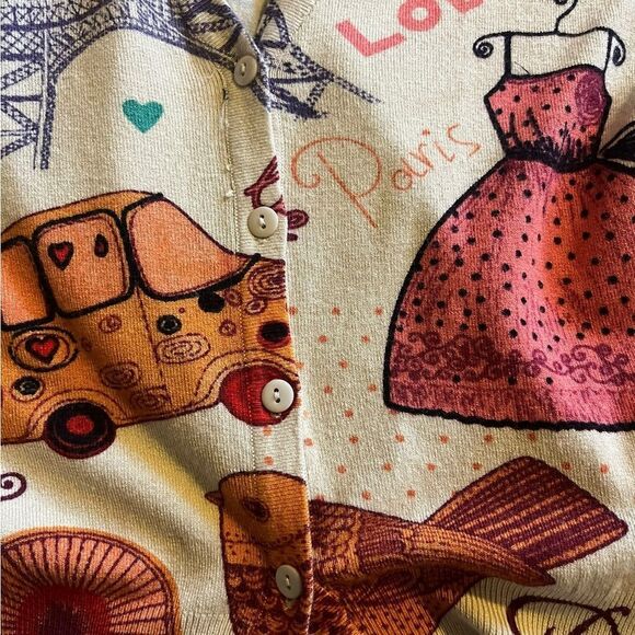 Purplish London Paris themed Cardigan - Picture 7 of 7